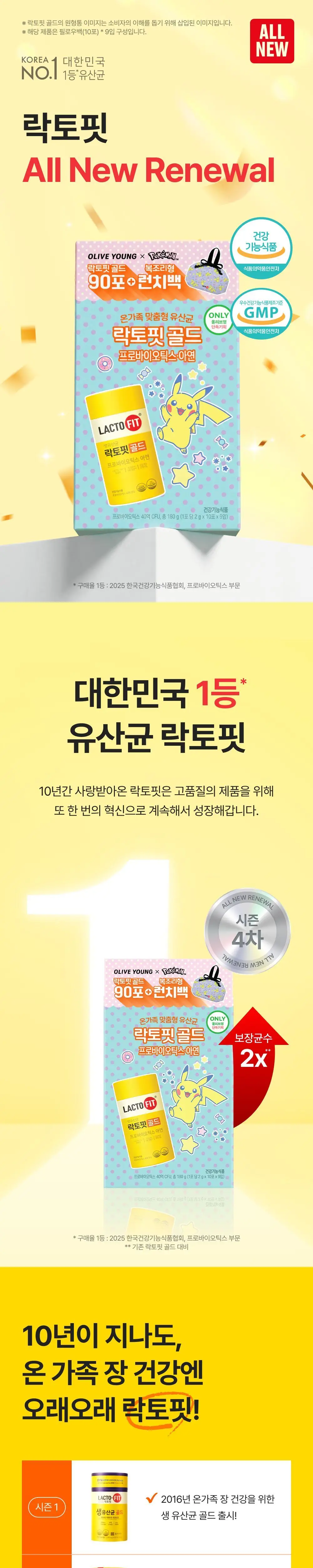 [포켓몬 에디션] 락토핏 골드 트리플 기획 (+피카츄 런치백) (90일분) 상세페이지 2